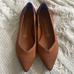 Rothy’s “The Point” pointed toe flats, fawn, size 8 - like new!